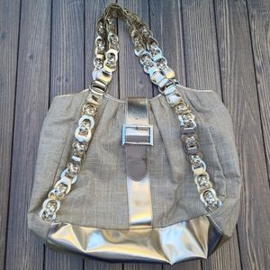 White House Black Market Silver Bag